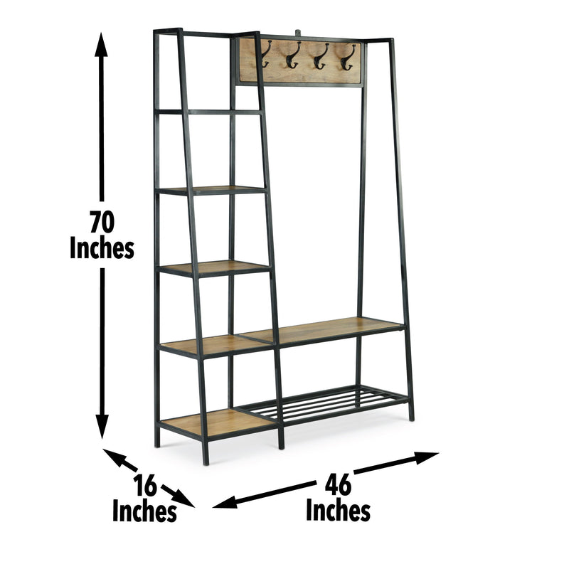 Hampton - Hall Tree - Dark Brown – Hall Trees by Steve Silver Furniture at Furniture Wholesale Plus , Nashville furniture store