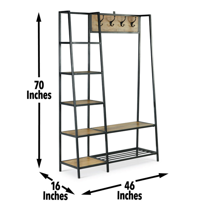 Hampton - Hall Tree - Dark Brown – Hall Trees by Steve Silver Furniture at Furniture Wholesale Plus , Nashville furniture store