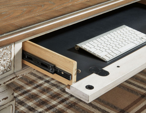 Realyn - Home Office L Shaped Desk - White / Brown – Computer Desks by Signature Design by Ashley® at Furniture Wholesale Plus , Nashville furniture store