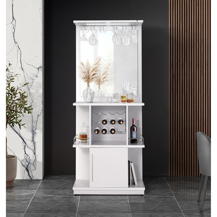 Wendolyn - Wine Cabinet With Light - Glossy White – Wine Cabinets by Elements International at Furniture Wholesale Plus , Nashville furniture store