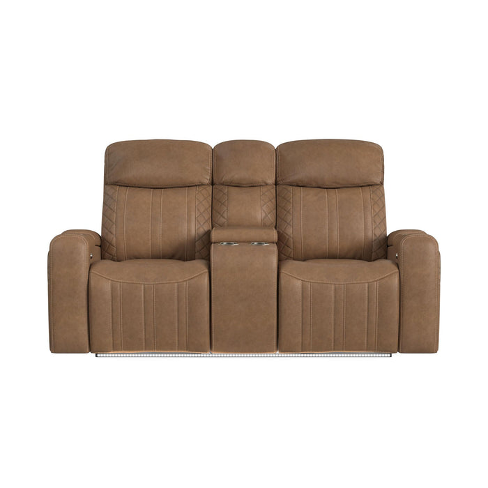 Side Kick - Loveseat With Console, Cupholders And White Led Light - Simba Saddle – Reclining Loveseats by Elements International at Furniture Wholesale Plus , Nashville furniture store