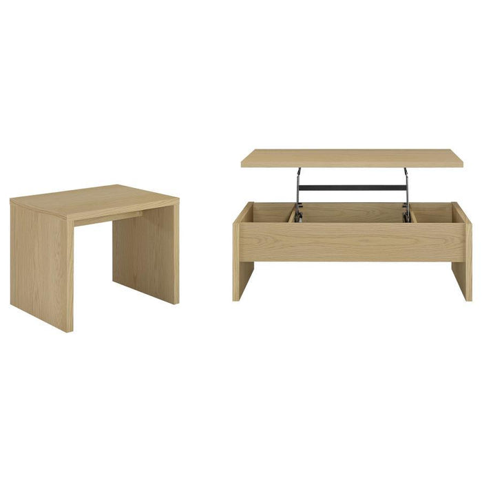 Canoga - Lift Top Cocktail Coffee Table Set - Light Oak – Table Sets by Coaster Fine Furniture at Furniture Wholesale Plus , Nashville furniture store