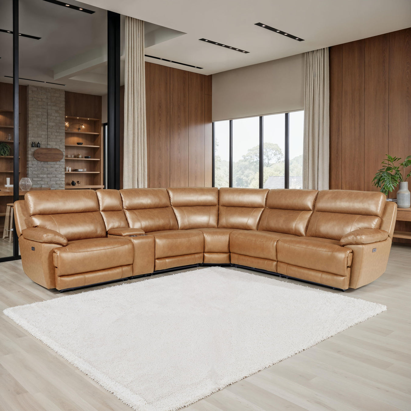 Gatlin - 6 PC Leather Reclining Sectional – Reclining Sectionals by Steve Silver Furniture at Furniture Wholesale Plus , Nashville furniture store