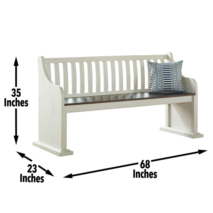 Joanna - Bench With Back - White – Dining Benches by Steve Silver Furniture at Furniture Wholesale Plus , Nashville furniture store