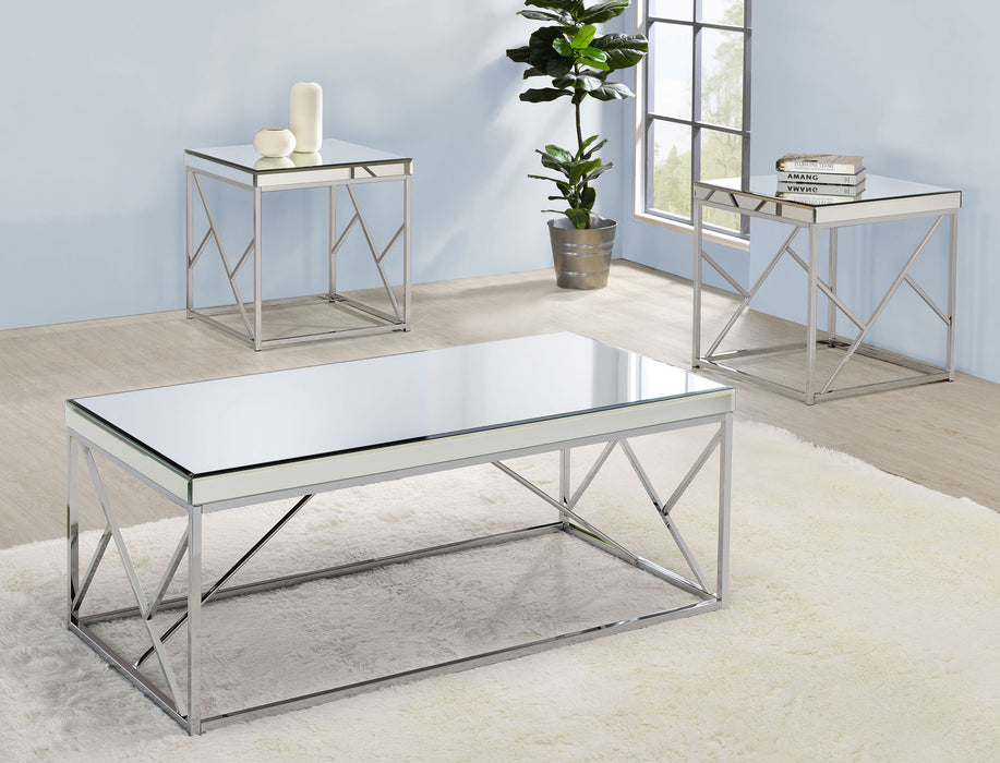 Evelyn - Mirror Top Cocktail Table - Gray – Cocktail Tables by Steve Silver Furniture at Furniture Wholesale Plus , Nashville furniture store