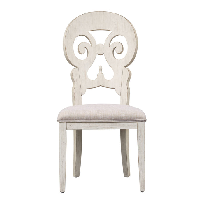 Farmhouse Reimagined - Splat Back Side Chair - Antique White / Chestnut Tops – Side Chairs by Liberty Furniture at Furniture Wholesale Plus , Nashville furniture store