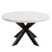 Xena - White Marble Top Round Table - Black – Dining Tables by Steve Silver Furniture at Furniture Wholesale Plus , Nashville furniture store