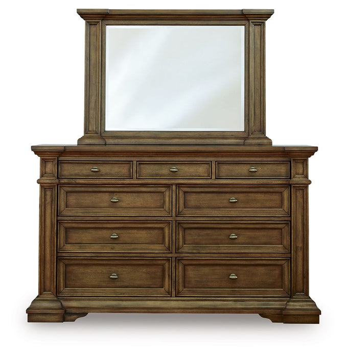 Frantanna - 3 Pc. - Queen Panel Bed, Dresser And Mirror - Brown – 3 Piece Bedroom Sets by Signature Design by Ashley® at Furniture Wholesale Plus , Nashville furniture store