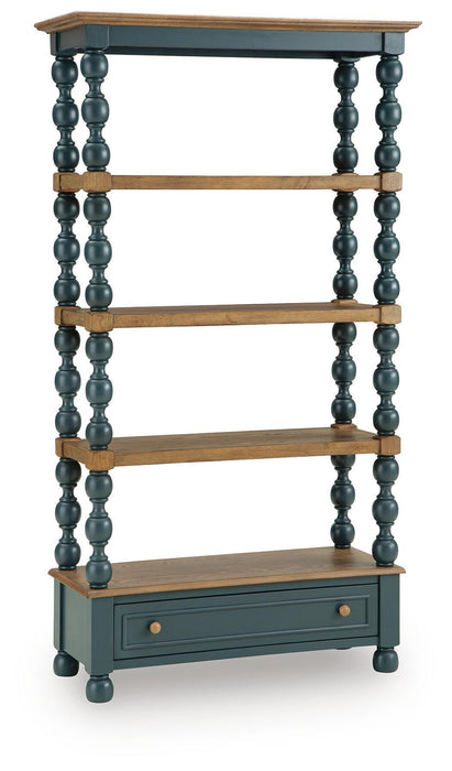 Finnworth - Bookcase - Blue / Brown – Standard Bookcases by Signature Design by Ashley® at Furniture Wholesale Plus , Nashville furniture store