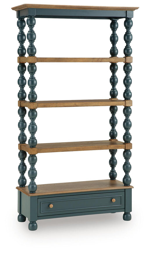 Finnworth - Bookcase - Blue / Brown – Standard Bookcases by Signature Design by Ashley® at Furniture Wholesale Plus , Nashville furniture store