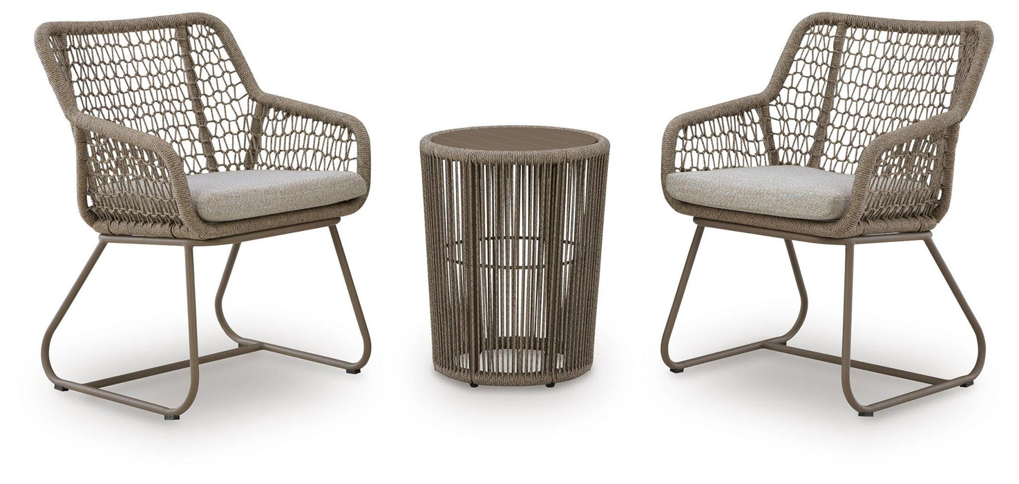 Majors Beach - Outdoor Table And 2 Chairs (Set of 3) - Beige – 3 Piece Outdoor Sets by Signature Design by Ashley® at Furniture Wholesale Plus , Nashville furniture store