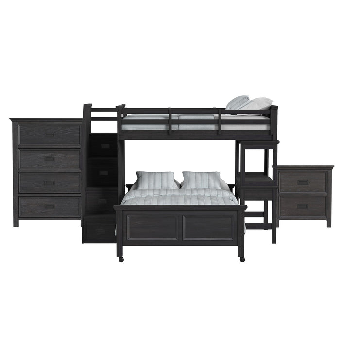 Hampton Kids - Loft With Staircase And Desk With Speaker Bedroom Set – 3 Piece Bedroom Sets by Elements International at Furniture Wholesale Plus , Nashville furniture store