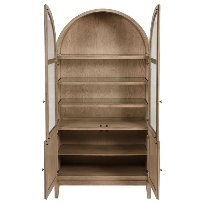 Kailani - 4-Door Cane Dining Vitrine Display Cabinet - Beige Oak - Premium Display Cabinets from Coaster Fine Furniture - Just $1209! Shop now at Furniture Wholesale Plus  We are the best furniture store in Nashville, Hendersonville, Goodlettsville, Madison, Antioch, Mount Juliet, Lebanon, Gallatin, Springfield, Murfreesboro, Franklin, Brentwood