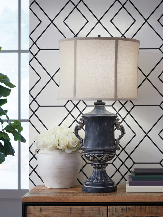 Morvanford - Poly Table Lamp - Antique Black – Table Lamps by Signature Design by Ashley® at Furniture Wholesale Plus , Nashville furniture store