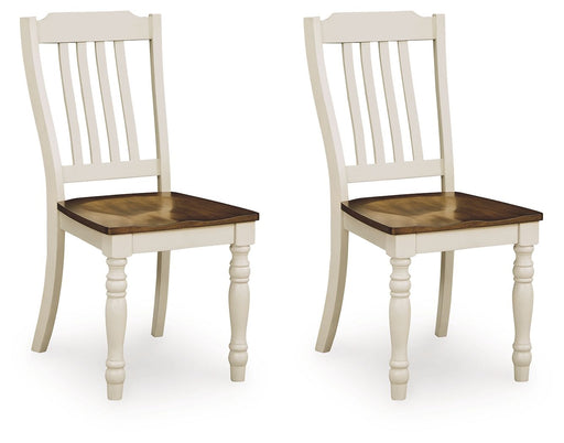 Wirloni - Dining Room Side Chair (Set of 2) - Antique White / Brown – Chair Sets by Signature Design by Ashley® at Furniture Wholesale Plus , Nashville furniture store