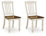 Wirloni - Dining Room Side Chair (Set of 2) - Antique White / Brown – Chair Sets by Signature Design by Ashley® at Furniture Wholesale Plus , Nashville furniture store