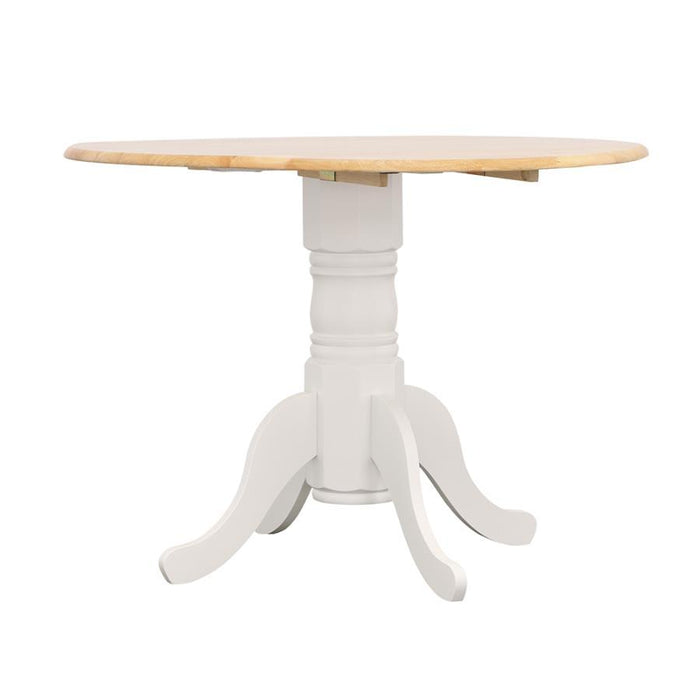 Allison - Round Drop Leaf Extension Dining Table - White - Premium Dining Tables with Extensions from CoasterEveryday - Just $249! Shop now at Furniture Wholesale Plus  We are the best furniture store in Nashville, Hendersonville, Goodlettsville, Madison, Antioch, Mount Juliet, Lebanon, Gallatin, Springfield, Murfreesboro, Franklin, Brentwood