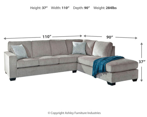 Altari - Right Arm Facing Corner Chaise With Sleeper 2 Pc Sectional - Alloy – Sleeper Sectionals by Signature Design by Ashley® at Furniture Wholesale Plus , Nashville furniture store