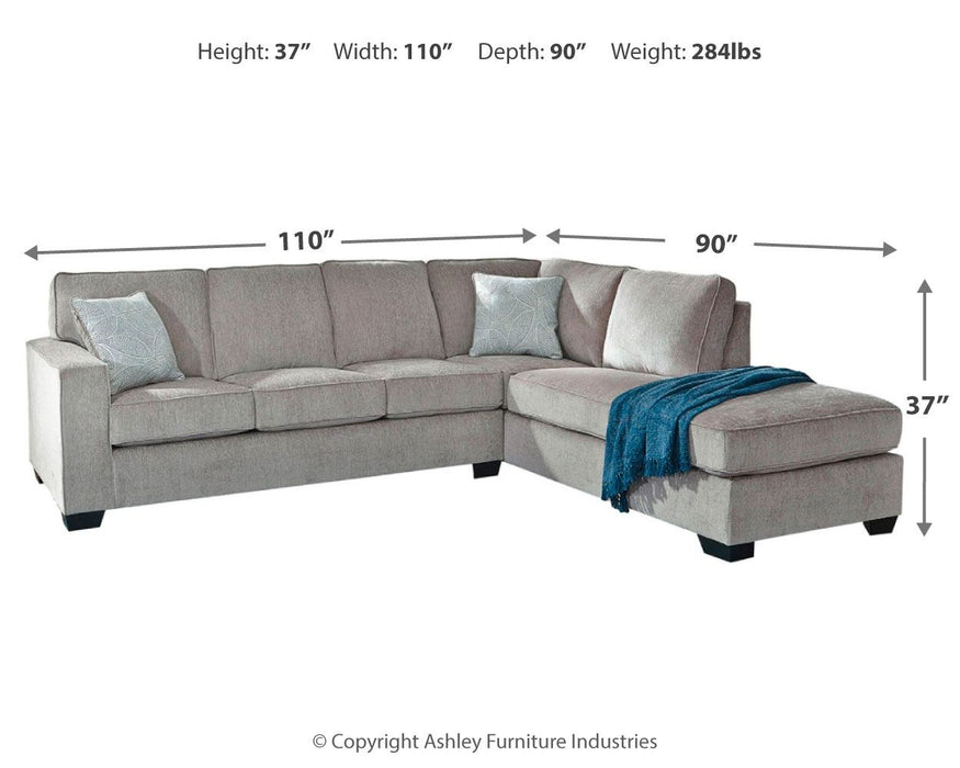 Altari - Right Arm Facing Corner Chaise With Sleeper 2 Pc Sectional - Alloy – Sleeper Sectionals by Signature Design by Ashley® at Furniture Wholesale Plus , Nashville furniture store