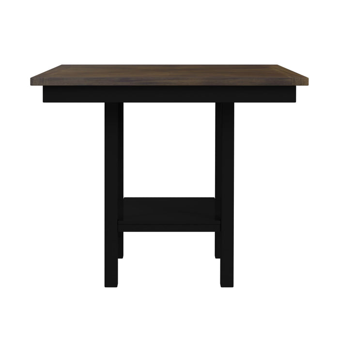 Brooks - 5 Piece Counter Set With Table And 4 Upholstered Seat & Wood Back Chairs - Medium Brown & Black – 5 Piece Dining Room Sets by Elements International at Furniture Wholesale Plus , Nashville furniture store