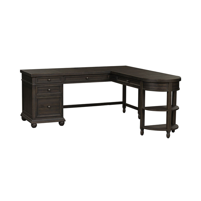 Harvest Home - L Shaped Desk Set With Hutch - Chalkboard – 2 Piece Home Office Sets by Liberty Furniture at Furniture Wholesale Plus , Nashville furniture store