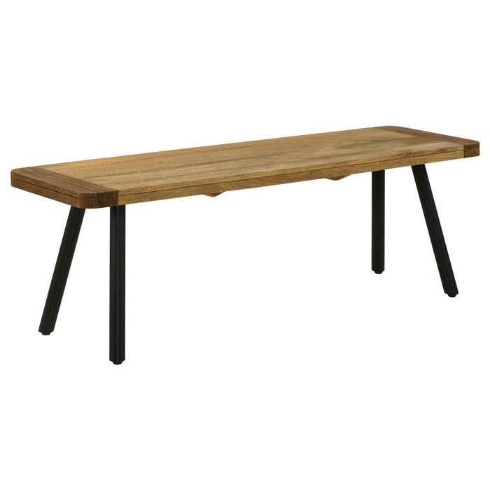 Maverick - Wood Dining Bench - Natural Mango And Black – Dining Benches by Coaster Fine Furniture at Furniture Wholesale Plus , Nashville furniture store