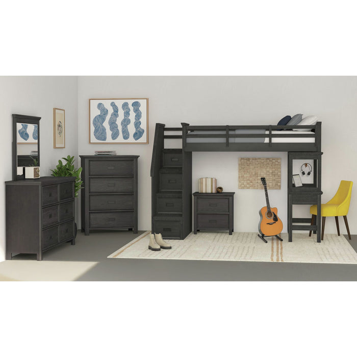 Hampton Kids - Loft With Staircase And Desk With Speaker – Loft Beds by Elements International at Furniture Wholesale Plus , Nashville furniture store