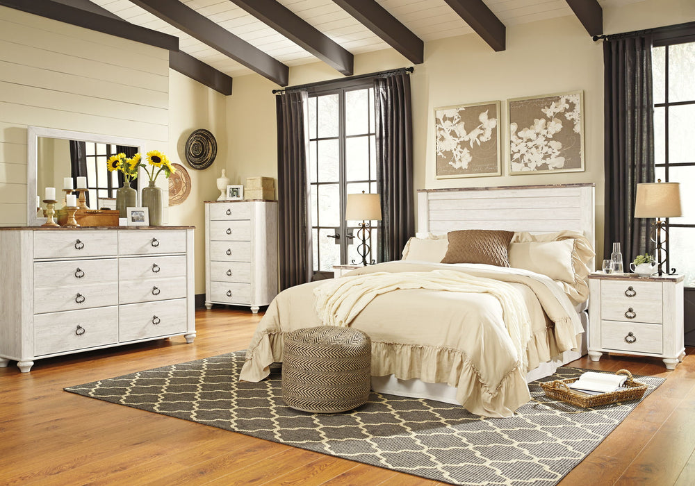 Willowton - Five Drawer Chest - Brown / Beige / White – Accent Chests by Signature Design by Ashley® at Furniture Wholesale Plus , Nashville furniture store