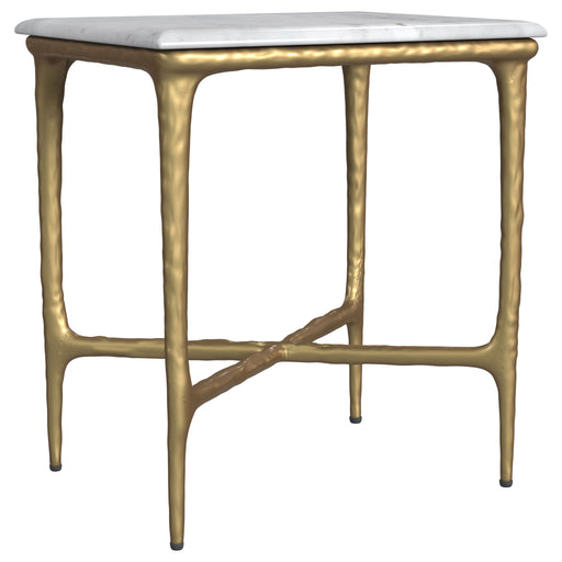 Baldwin - Rectangular Marble Top Side Table - White And Gold – Side Tables by Coaster Fine Furniture at Furniture Wholesale Plus , Nashville furniture store