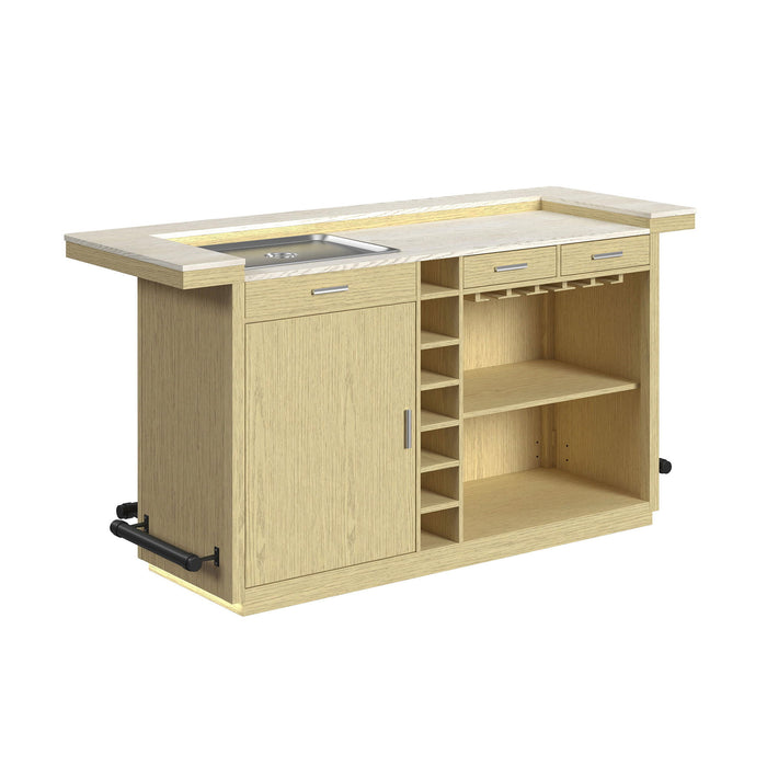 Cambrie - Bar Table With LED - Off-White And Natural – Home Bars by Elements International at Furniture Wholesale Plus , Nashville furniture store