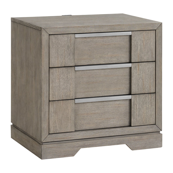 Kelis - 4 Piece Bedroom Set With Queen Panel Bed And LED - Gray – 4 Piece Bedroom Sets by Elements International at Furniture Wholesale Plus , Nashville furniture store