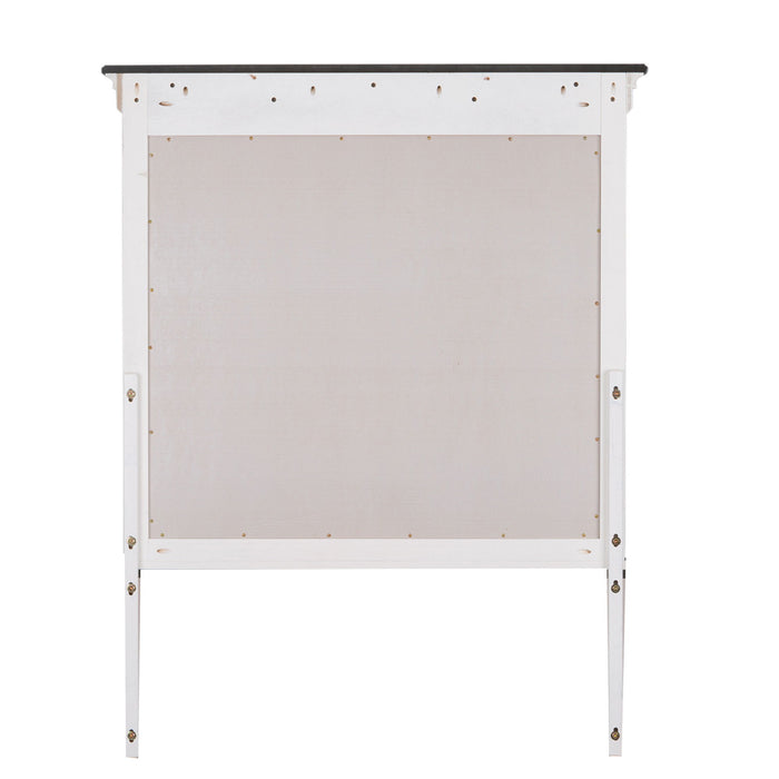 Allyson Park - Crown Mirror - Wirebrushed White / Charcoal – Mirrors by Liberty Furniture at Furniture Wholesale Plus , Nashville furniture store