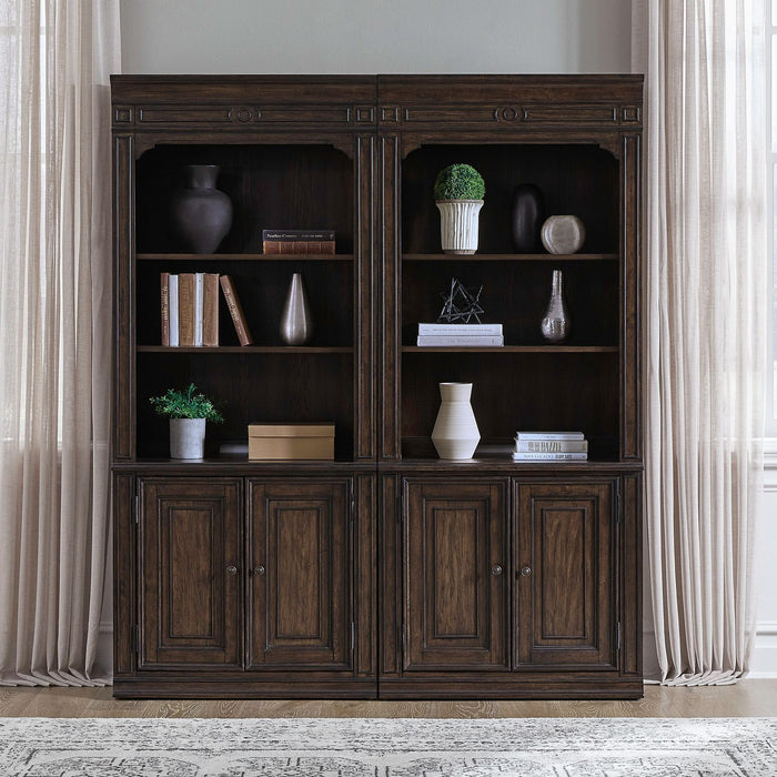 Providence Park - Bunching Bookcase (Set of 2) - Chateau Brown – 2 Piece Home Office Sets by Liberty Furniture at Furniture Wholesale Plus , Nashville furniture store