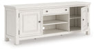 Robbinsdale - Extra Large TV Stand - Antique White – TV Stands by Signature Design by Ashley® at Furniture Wholesale Plus , Nashville furniture store