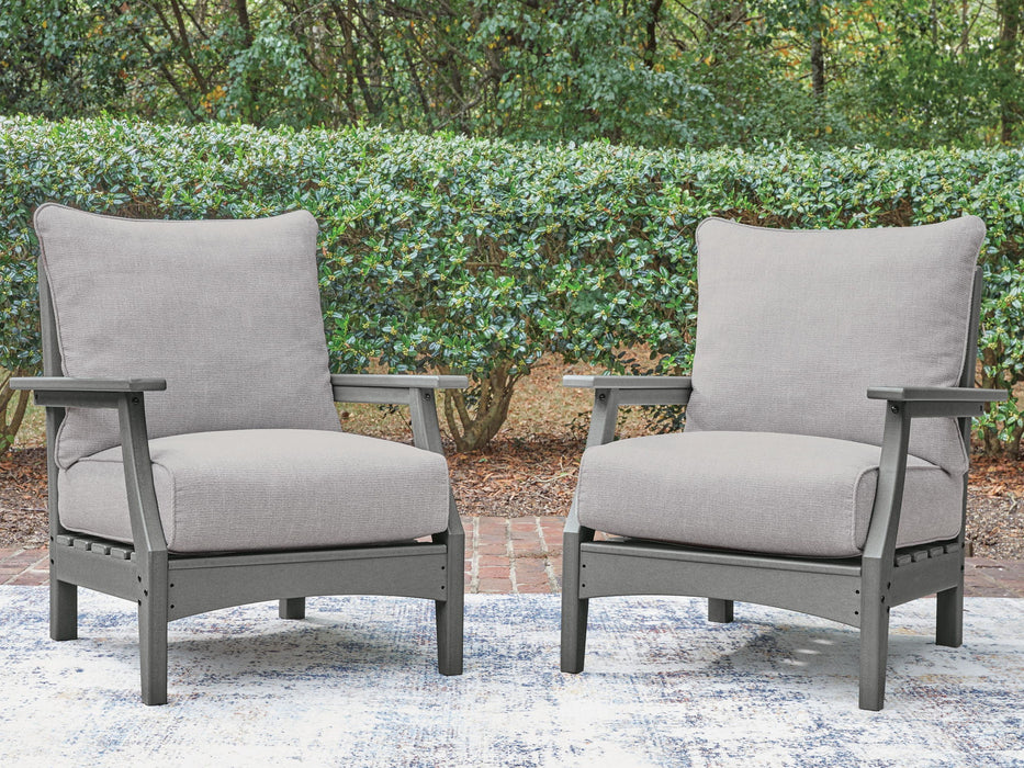 Cove Beach - Lounge Chair With Cushion (Set of 2) - Gray – Chair Sets by Signature Design by Ashley® at Furniture Wholesale Plus , Nashville furniture store