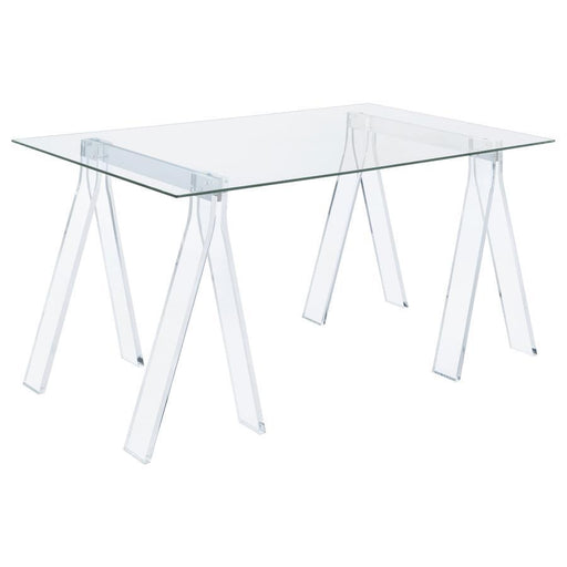 Amaturo - Glass Top Acrylic Writing Desk - Clear - Premium Writing Desks from CoasterEssence - Just $479! Shop now at Furniture Wholesale Plus  We are the best furniture store in Nashville, Hendersonville, Goodlettsville, Madison, Antioch, Mount Juliet, Lebanon, Gallatin, Springfield, Murfreesboro, Franklin, Brentwood