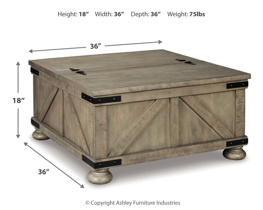 Aldwin - Cocktail Table With Storage - Square - Gray – Cocktail Tables by Signature Design by Ashley® at Furniture Wholesale Plus , Nashville furniture store