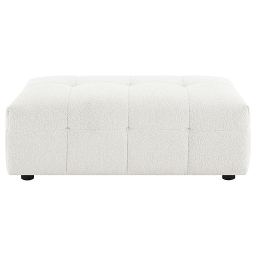 Everly - Boucle Upholstered Rectangular Ottoman - White – Upholstered Ottomans by Coaster Fine Furniture at Furniture Wholesale Plus , Nashville furniture store