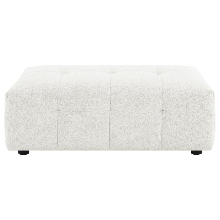 Everly - Boucle Upholstered Rectangular Ottoman - White – Upholstered Ottomans by Coaster Fine Furniture at Furniture Wholesale Plus , Nashville furniture store