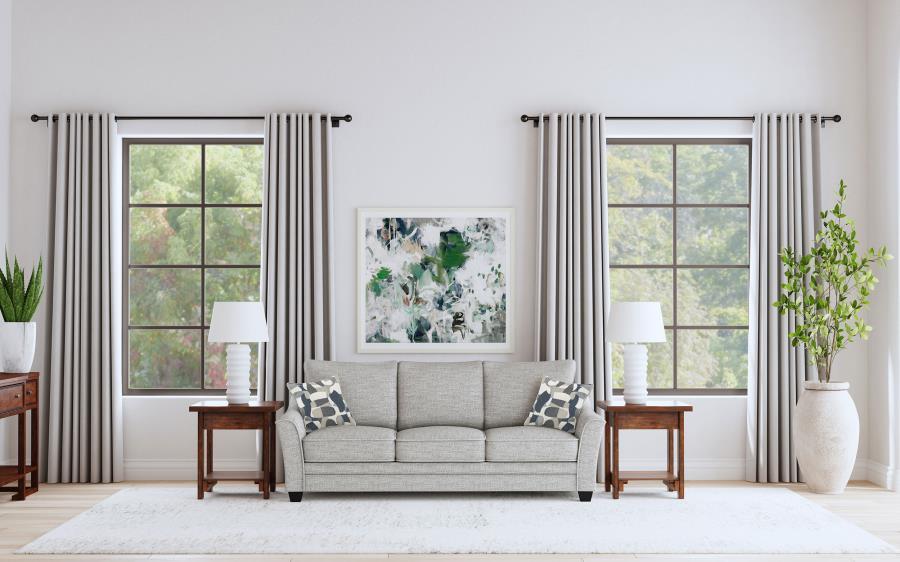 Tomkins - Boucle Upholstered Sofa - Light Gray – Stationary Sofas by Coaster Fine Furniture at Furniture Wholesale Plus , Nashville furniture store