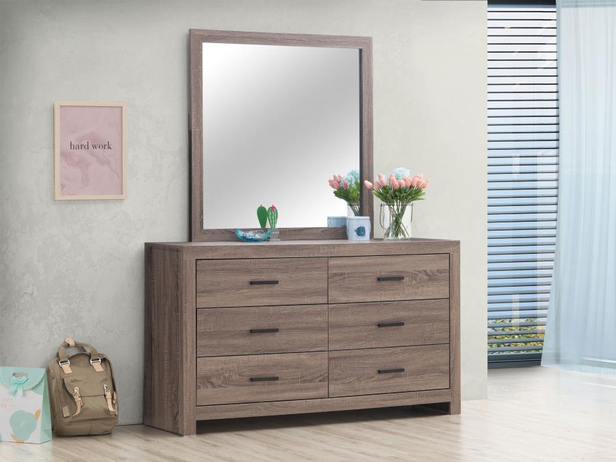 Brantford - 6-Drawer Dresser With Mirror – Dresser & Mirror by CoasterEveryday at Furniture Wholesale Plus , Nashville furniture store