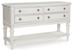 Montelaine - Antique White - Dining Room Server - Premium Servers from Benchcraft® - Just $728! Shop now at Furniture Wholesale Plus  We are the best furniture store in Nashville, Hendersonville, Goodlettsville, Madison, Antioch, Mount Juliet, Lebanon, Gallatin, Springfield, Murfreesboro, Franklin, Brentwood