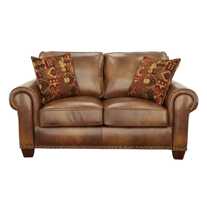 Silverado - Loveseat - Dark Brown – Stationary Loveseats by Steve Silver Furniture at Furniture Wholesale Plus , Nashville furniture store