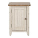 Farmhouse Reimagined - Door Chair Side Table With Charging Station - Antique White / Chestnut Tops – Chair Side Tables by Liberty Furniture at Furniture Wholesale Plus , Nashville furniture store