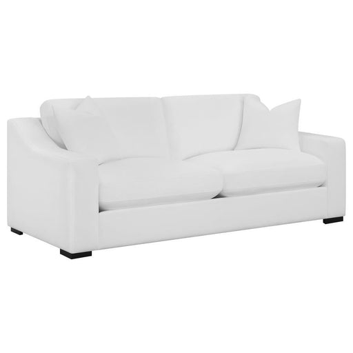 Ashlyn - Upholstered Sloped Arm Sofa - White – Stationary Sofas by CoasterElevations at Furniture Wholesale Plus , Nashville furniture store