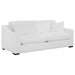 Ashlyn - Upholstered Sloped Arm Sofa - White – Stationary Sofas by CoasterElevations at Furniture Wholesale Plus , Nashville furniture store