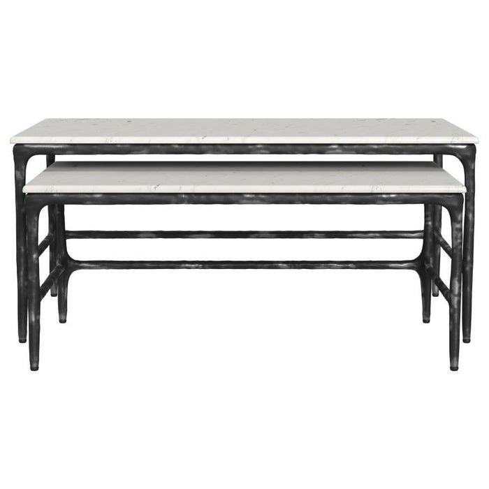 Ebby - 2 Piece Genuine Marble Top Nesting Coffee Tables - White – Nesting Tables by Coaster Fine Furniture at Furniture Wholesale Plus , Nashville furniture store