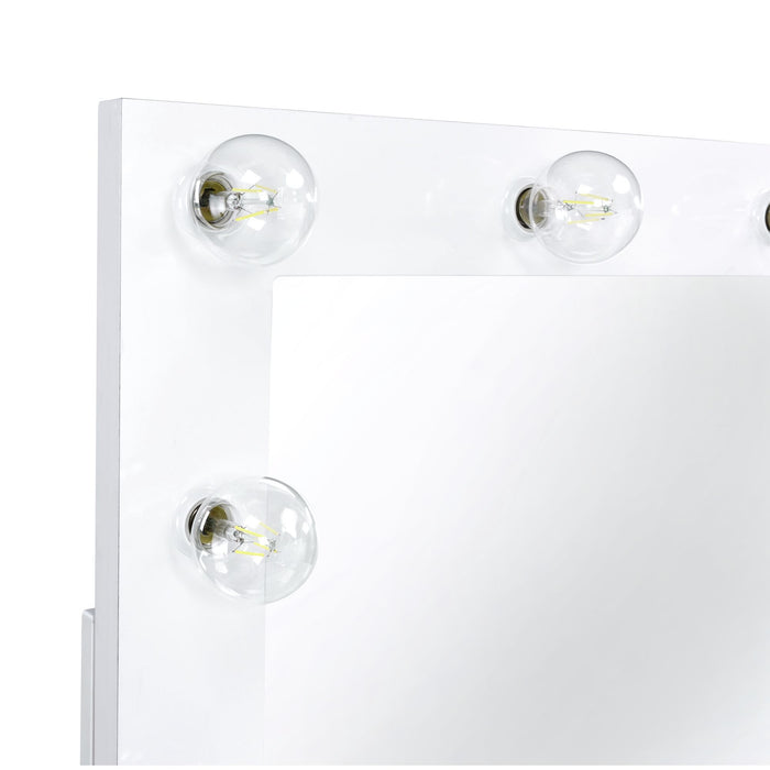 Jacey - Complete Vanity With Lightbulbs - Glossy White – Vanity Desks by Elements International at Furniture Wholesale Plus , Nashville furniture store
