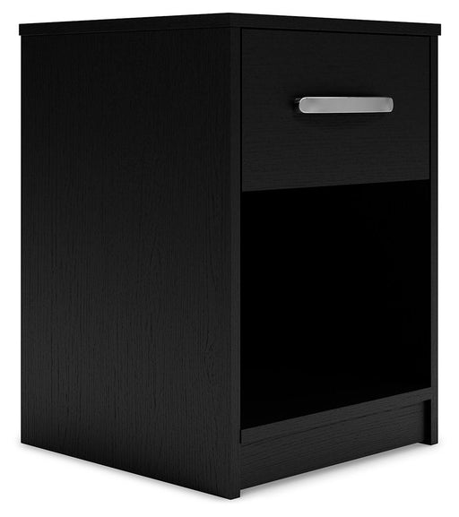 Finch - One Drawer Night Stand - Black – Accent Nightstands by Signature Design by Ashley® at Furniture Wholesale Plus , Nashville furniture store