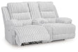 Rhines Falls - Double Reclining Power Loveseat With Console - Alloy – Reclining Loveseats by Signature Design by Ashley® at Furniture Wholesale Plus , Nashville furniture store